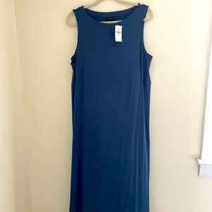 J Jill  Wearever, size L, dress. NWT , blue. 22” pit to pit and 52” long
